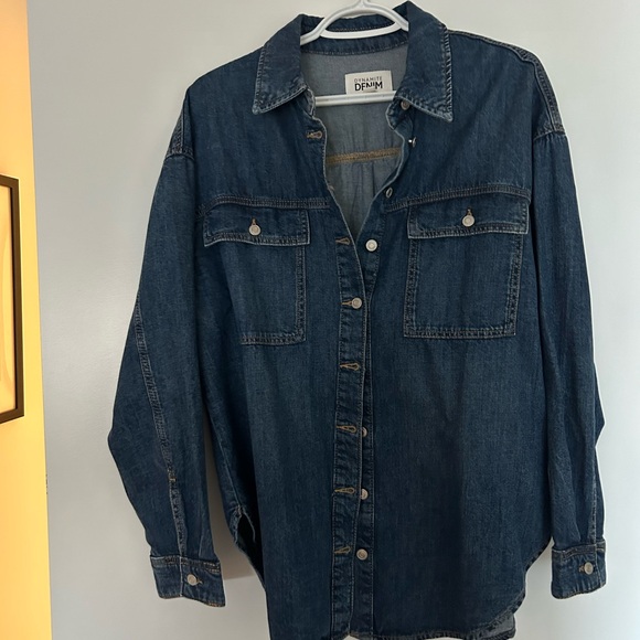 (Medium) Dark Jean oversized over shirt - Picture 1 of 2